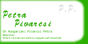 petra pivarcsi business card